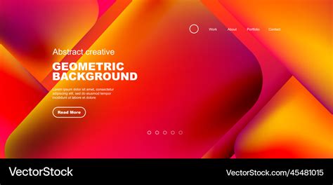 Geometric landing page background fluid colors Vector Image