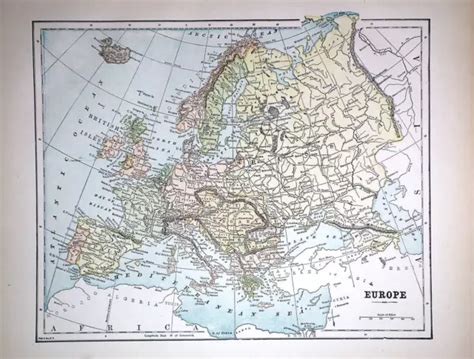 OLD 1896 HISTORICAL Atlas Map ~ EUROPE ~(11x14) ~Free S&H -#920 $20.40 ...