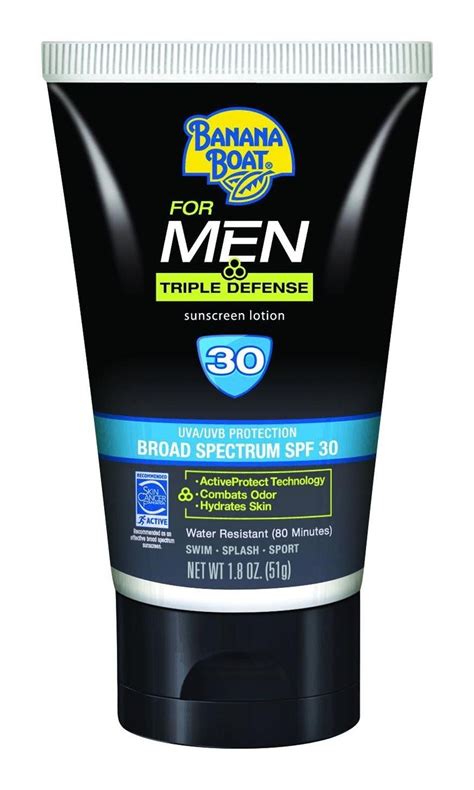 Banana Boat Sunscreen for Men Triple Defense Broad Spectrum Sun Care Sunscreen Lotion - SPF 30 ...