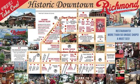 Richmond, Indiana historic Depot District and Downtown area map ...