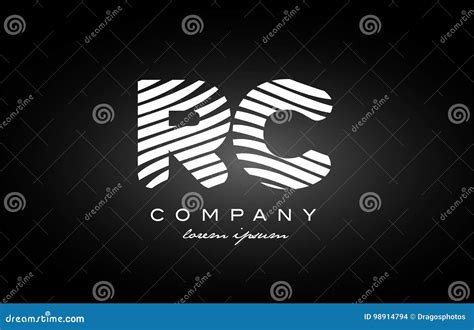 RC R C Letter Alphabet Logo Black White Icon Design Stock Vector - Illustration of template ...