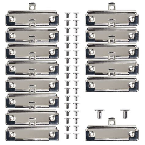 Anuman Mountable Clipboard Clips, examboard Clips,14 Pack Metal Clipboard Clips with Rubber Grip ...