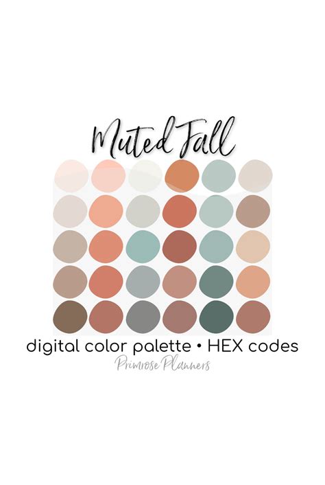 Muted Fall Digital Color Palette Color Chart Goodnotes Tool iPad ...