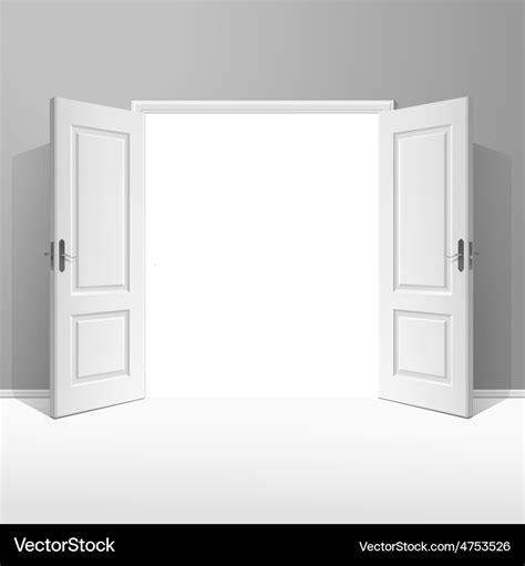 White open door with frame Royalty Free Vector Image