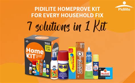 Pidilite Home Improvement Kit Containing 7 Solutions - Shoefix, M-Seal, Fevikwik, BriteO ...