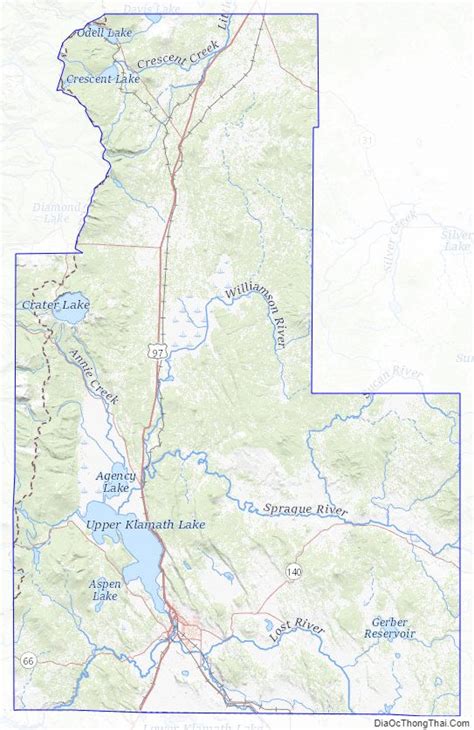 Map of Klamath County, Oregon - Thong Thai Real