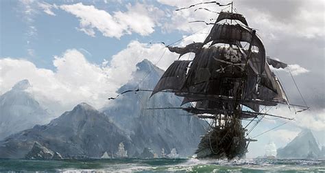 1366x768px | free download | HD wallpaper: galleon ship game wallpaper, ultra-wide, sailing ship ...