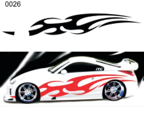 Car Exterior Styling Badges, Decals & Emblems LARGE flames x2 vinyl ...