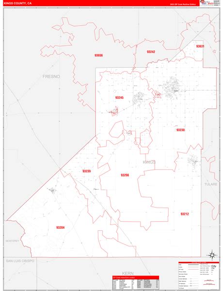 Wall Maps of Kings County California - marketmaps.com