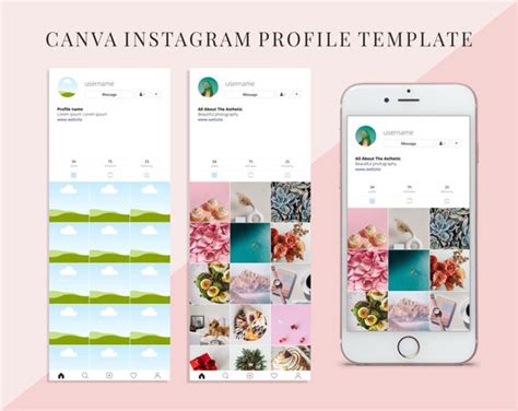 Instagram Profile Template Editable in Canva Digital | Etsy Canada