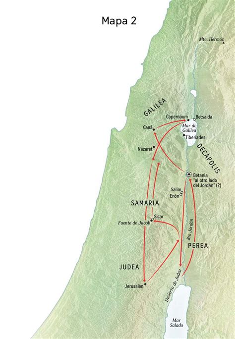 Mapa con lugares donde estuvo Jesús, como el río Jordán y Judea | Bible mapping, Bible study ...