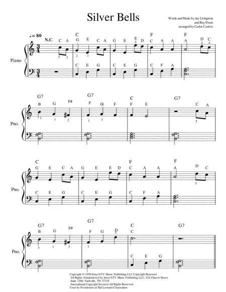 Silver Bells By Jay Livingston And Ray Evans - Digital Sheet Music For Score - Download & Print ...