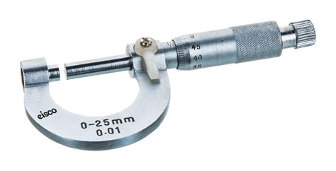 EISCO Micrometer Screw Gauge w/Lock, Nickel Plated Brass - Range 0-25x — Eisco Labs