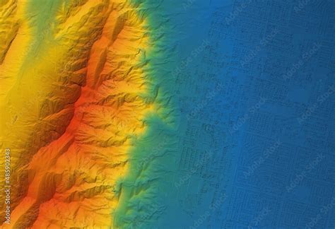 Digital elevation model. GIS product made after proccesing aerial pictures taken from a drone ...