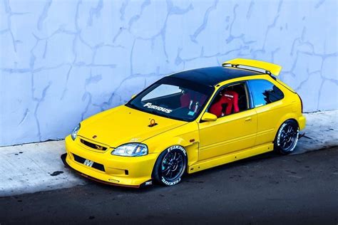 Black and Yellow ek hatchback with recaro seat | Honda civic hatchback, Honda civic hatch, Jdm honda