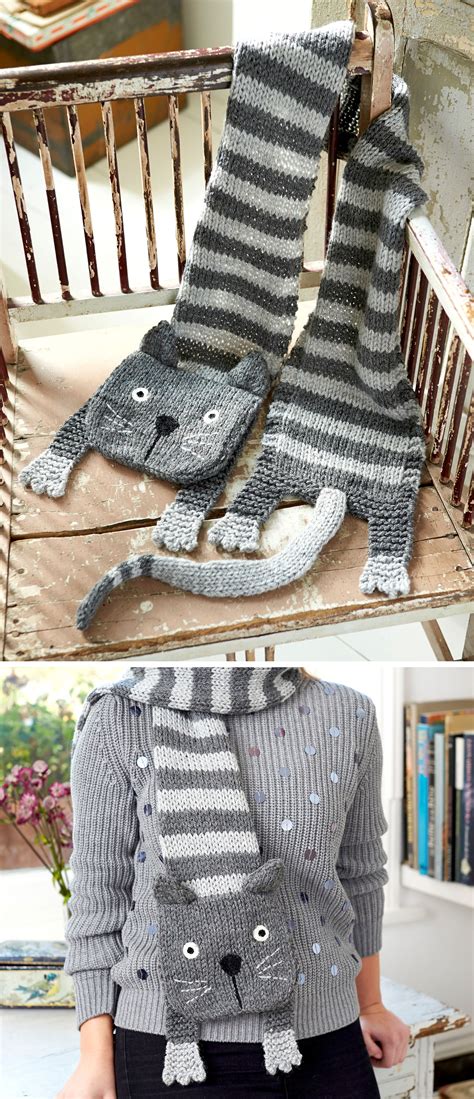 Cozy Up with a Tabby Cat Scarf - Get the Free Pattern Now!