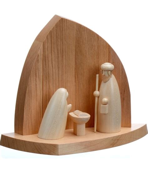 Crèche de Noël moderne | Creche de Noel design en bois 12 cm