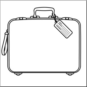 Clip Art: Suitcase B&W I abcteach.com
