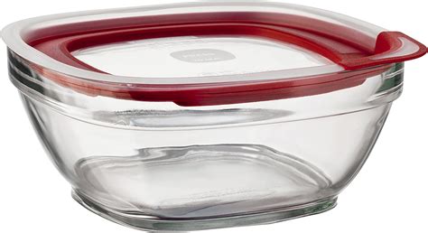 Amazon.com: Rubbermaid Easy Find Lids Glass Food Storage Container, 8 Cup, Racer Red: Kitchen ...