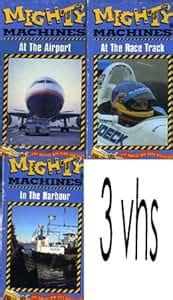 Amazon.com: mighty machines set pack 3 vhs: in the harbour, at the race track, at the airport ...