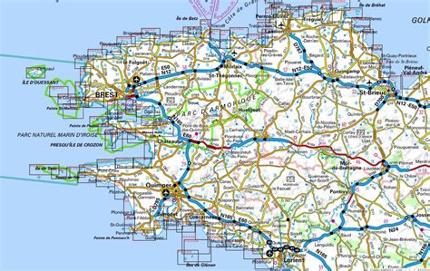 Carte de Bretagne Sud - Itinéraire ≡ Voyage - Carte - Plan