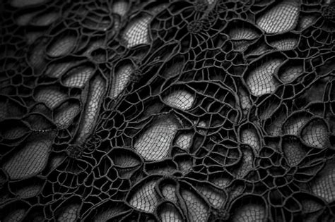 Premium AI Image | Texture of black lace background