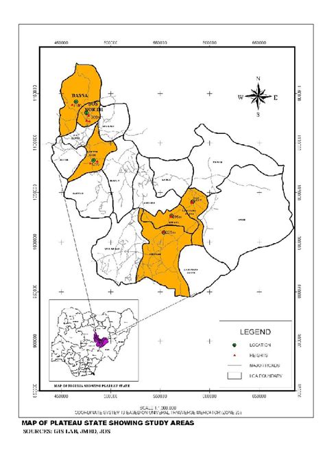 Map of Plateau State Showing Study Areas. | Download Scientific Diagram