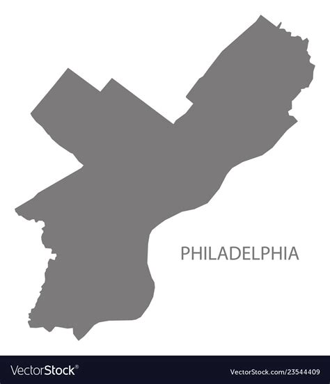 Philadelphia city map grey silhouette shape Vector Image