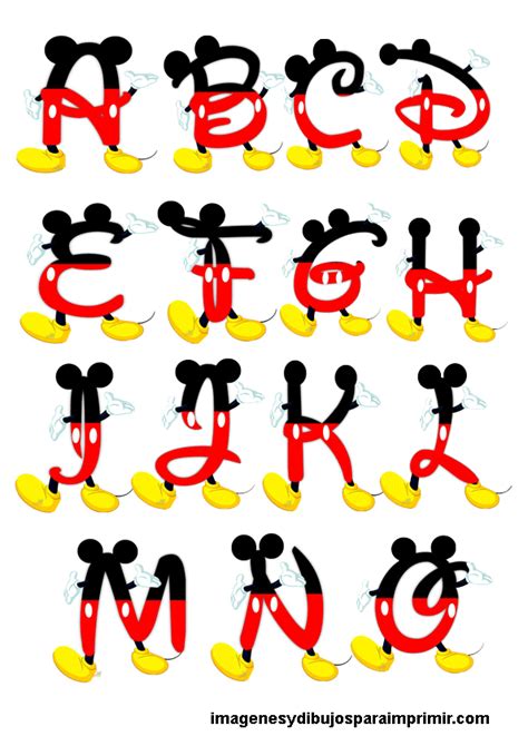 Letra Abecedario De Mickey Mouse Mickey mouse es un personaje ficticio ...