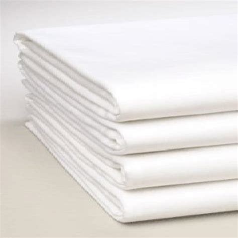 Twin Size Flat Sheets, Cotton/Poly, 66x104 In,White, 6-Pack Home ...