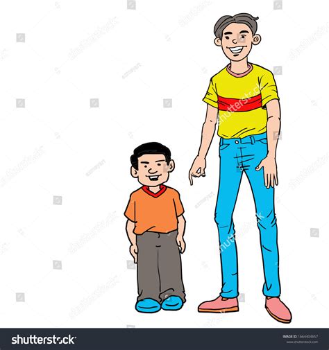 Homme grand et homme plus petit : image vectorielle de stock (libre de ...