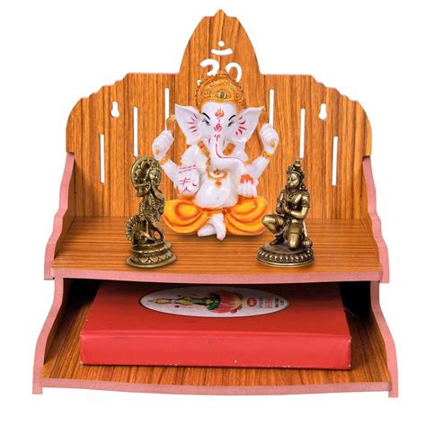 Buy Mandir Mall Handmade Beautiful Wooden Home and Office Temple Mandir Wooden Wall Temple for ...
