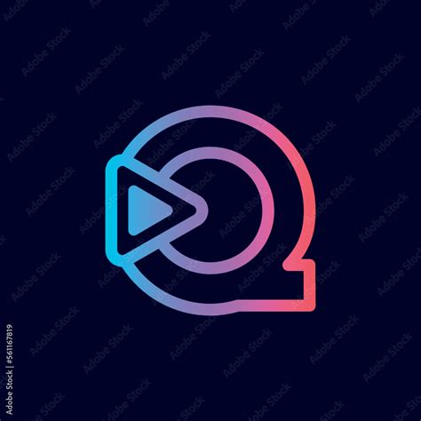 music logo design play brand letter Q Stock Vector | Adobe Stock