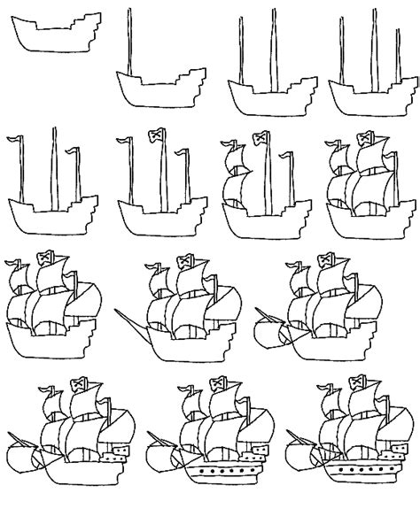 how to draw a pirate ship - Google Images | Ship drawing, Pirate art, Drawing lessons