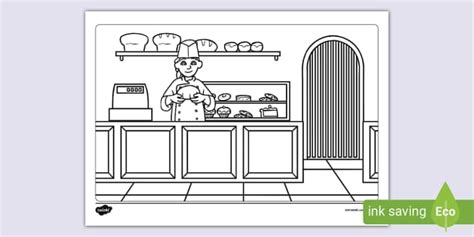 Bakery Colouring Page (Teacher-Made) - Twinkl