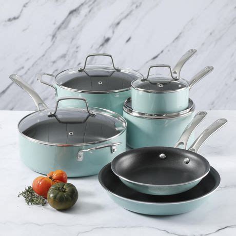 Martha Stewart 10-Piece Nonstick Cookware Set, Martha Blue | Walmart Canada