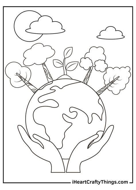 Free Earth Day Coloring Pages Earth day doodle coloring page : Free Coloring Pages