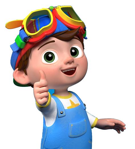 a cartoon character with goggles on giving the thumbs up sign while wearing overalls