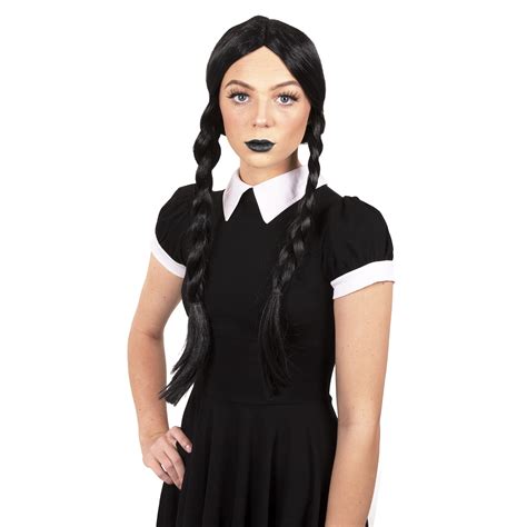 Buy Wednesday Addams Wig – Braided Black Pigtail Wig – Wednesday Addams Costume Girls and Adult ...