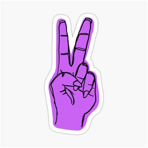 "Peace Hand - Purple" Sticker by SkipThisVoid | Redbubble