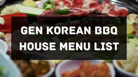 GEN Korean BBQ House Menu Prices Philippines 2024 [Updated] — All About Philippines Menu