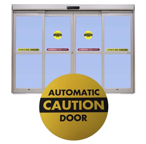 Besam ANSI A156.10 Yellow Caution Automatic Door Sticker Decal ...