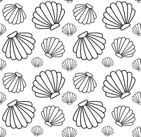 Vector seamless pattern of shell 12880478 Vector Art at Vecteezy