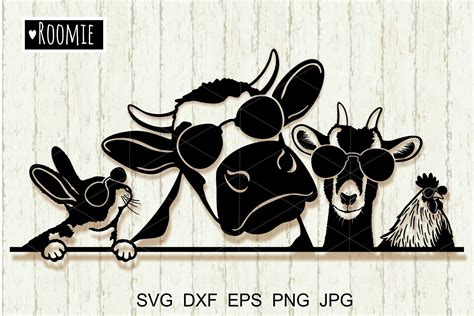 Cool Farm Animals with Sunglasses SVG Graphic by roomie · Creative Fabrica