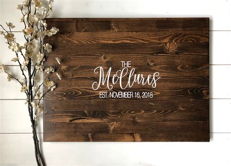 Rustic Wedding Guest Book Alternative /Calligraphy Name Design/Rustic Wedding Decor Wood Guest ...