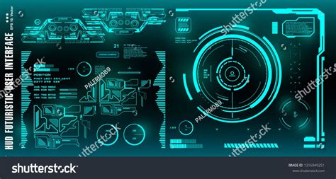 Sci-fi futuristic hud dashboard display virtual reality technology screen, target #Ad , # ...