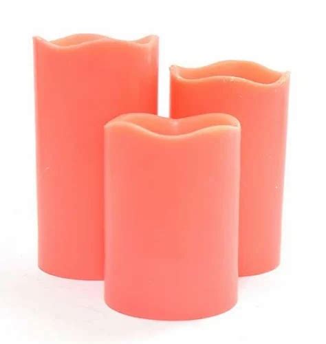 Set of 3 Red Coloured LED Pillar Candles at Rs 319/pack | Printed ...