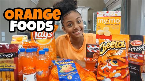 I Only Ate Orange Foods for 24 Hours Challenge | LexiVee03 - YouTube