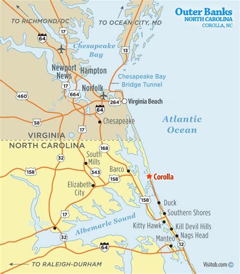 Map of Corolla, NC | Visit Outer Banks | OBX Vacation Guide