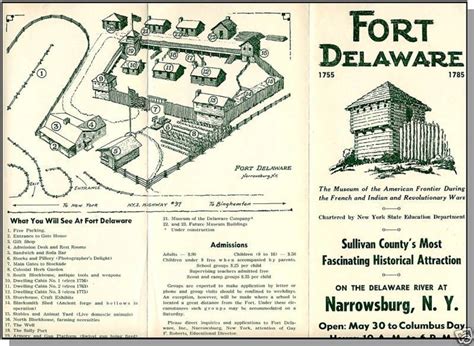 NARROWSBURG, NEW YORK/NY, Fort Delaware Brochure/Map - Brochures